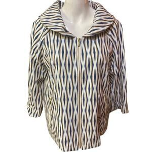 Chicos ZENERGY Ikat Jacket Cream Blue Size 0 Chicos (4/6)